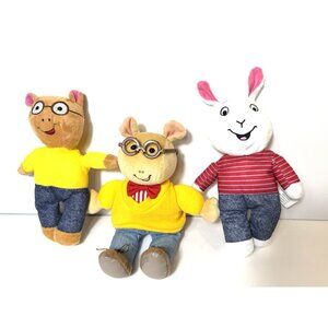 Arthur PBS TV Show Plush Stuffed Animal Toy Lot 2 Arthurs & Buster Eden Brand 9"